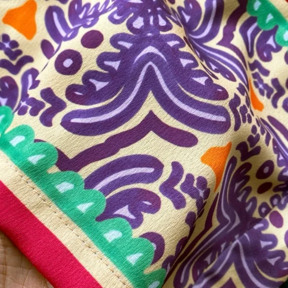 Zara * satin red printed wide leg pants Size XS - Picture 11 of 13